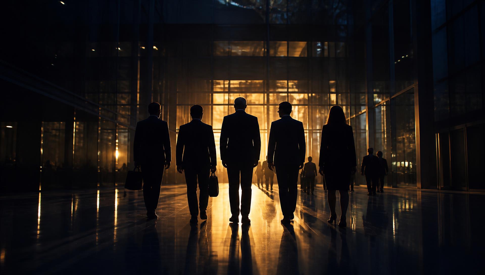 Líderes empresariales en un espacio corporativo