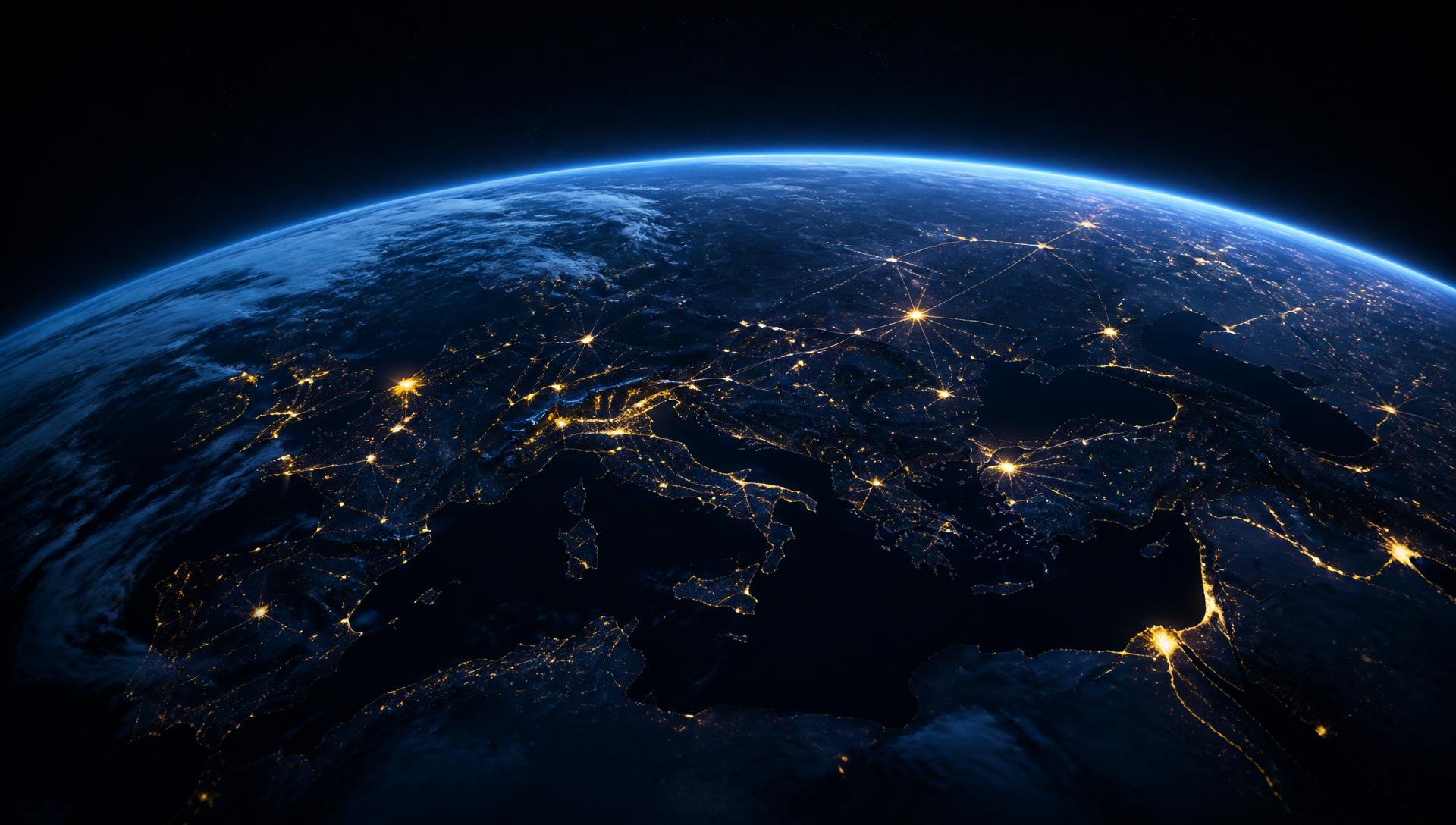 La Tierra vista parcialmente desde el espacio